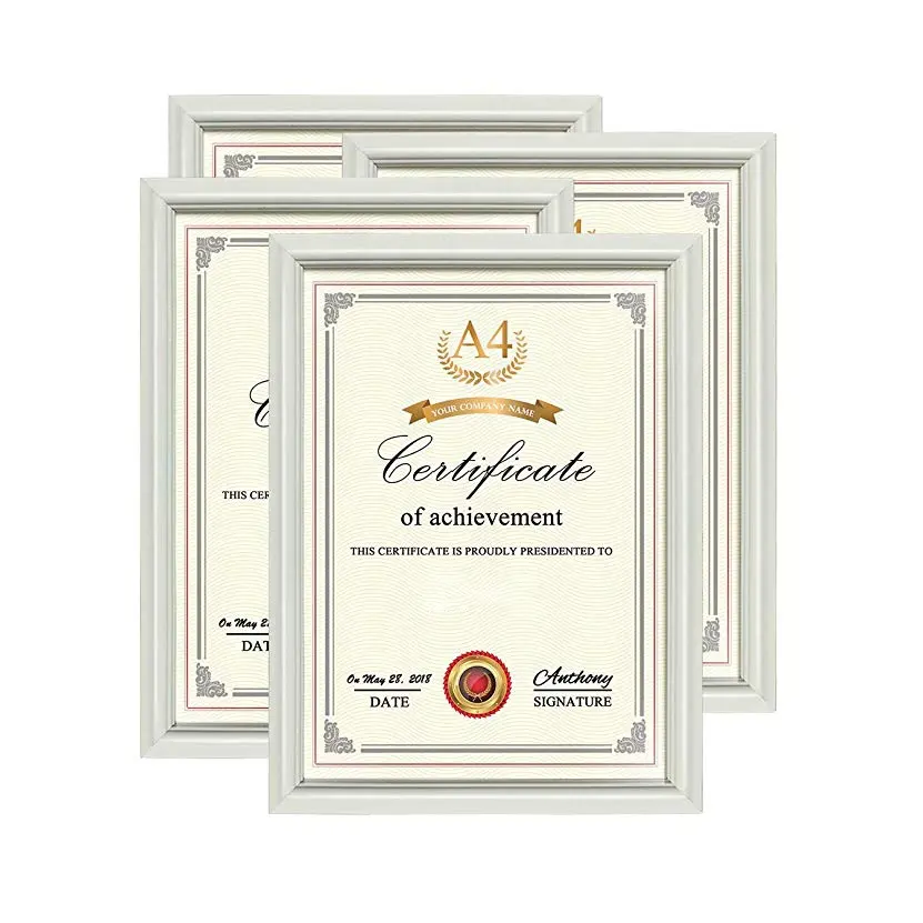 Di vendita caldo Essentials A4 Bianco Titolare del certificato di Attaccatura di Parete e Tavolo diploma Photo Picture Frames