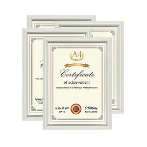 กรอบ diploma เหรียญ Suppliers-ร้อนขายEssentials A4สีขาวใบรับรองผู้ถือแขวนผนังและโต๊ะมีภาพกรอบ