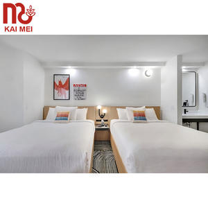 Meubles européens modernes en bois de mélamine de conception de luxe d'hôtel de confort meubles de chambre à coucher jumeaux d'hôtel - Product Image 2