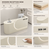 Comptoir de réception incurvé avec éclairage LED pour spa médical, clinique de soins de la peau, salon, usine, logo personnalisé sur commande