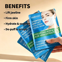Masque facial au collagène liftant en V OEM - Masque facial au collagène hydrogel à libération prolongée pour double menton et contour en V Maxi Lift