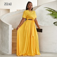 Vente en gros de robes élégantes décontractées de haute qualité pour femmes corpulentes, ensemble deux pièces ample taille 5XL, robe pour femmes grandes tailles