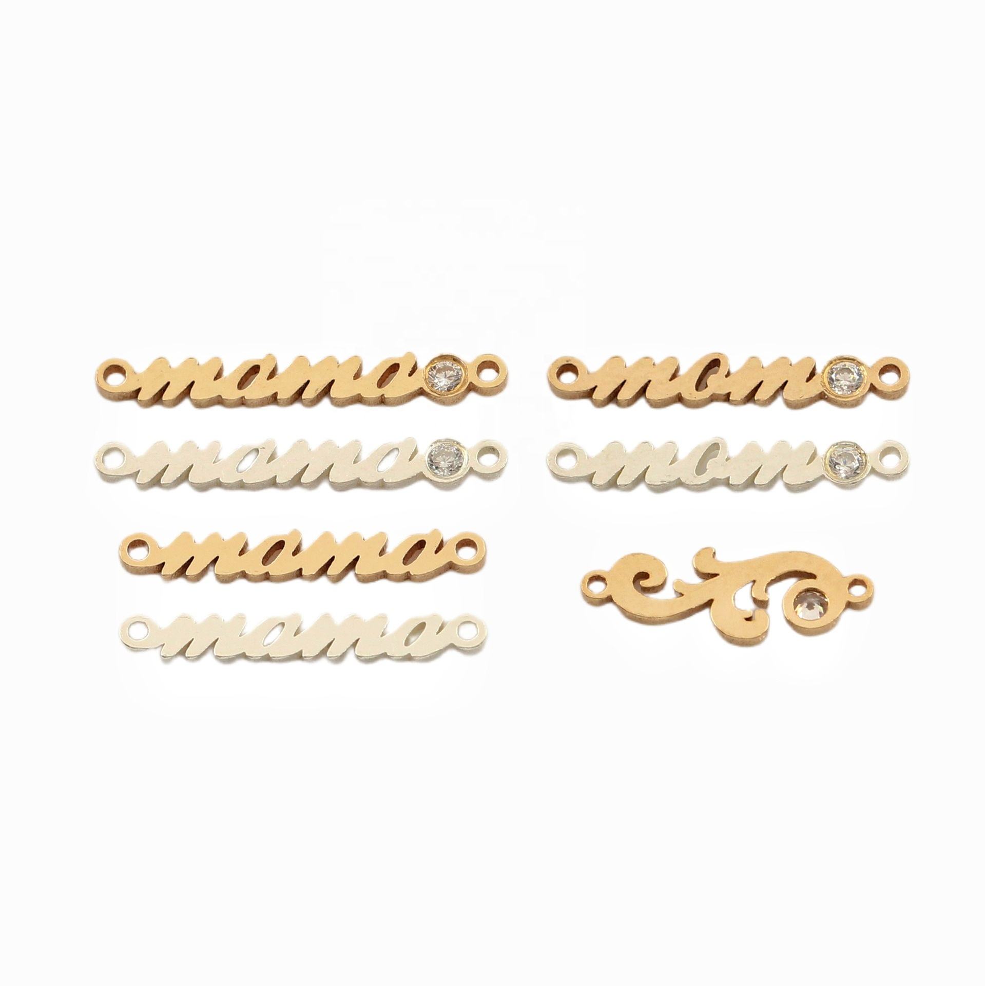 Tiny Mama Zircon Connectors Permanent Jewelry Sterling Silver 14K