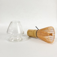 Bol à matcha en verre transparent avec support pour fouet, boîte personnalisée, ensemble de thé matcha