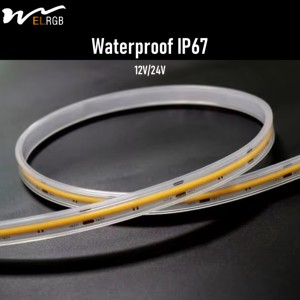 10 מ "מ <span class=keywords><strong>ip67</strong></span> cob רצועה בהירה סיליקון מוצק שחול יחידה אחת חתיכת שחול הוביל למים אווירה רצועה 12v 24v גמיש הוביל רצועה
