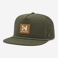 Casquettes de golf en gros avec cordon, badge en cuir olive, visière droite, fournisseur OEM, casquette de baseball personnalisée pour la vente au détail