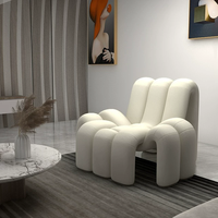 Fauteuil individuel en tissu, style nordique minimaliste, design créatif et original