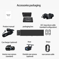 Caméra de tableau de bord 4K triple objectif avec écran IPS, enregistrement en boucle, WiFi, caméra de recul, ADAS, vision nocturne, vidéo de voiture noire, garantie 1 an