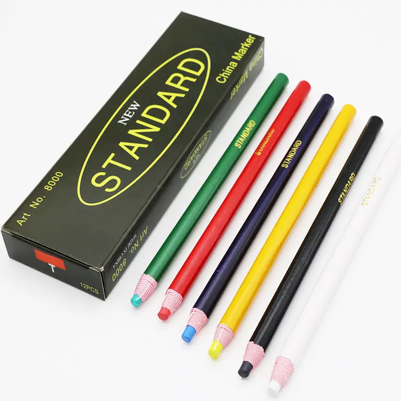 Crayon de Cire à Graisse Chinagraph cellophane Crayon marqueur Blanc Tissu Archuu Crayons marqueurs 8 pièces métal pour Verre Cuir