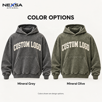 Hoodie surdimensionné gris délavé vintage personnalisé avec lettres appliquées, en coton épais, style streetwear, vente en gros, fabricant