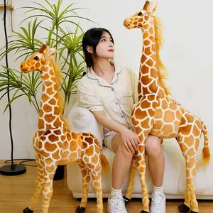 Jirafa gigante de peluche de 50-140cm para bebé, juguete de peluche de bosque de la selva, juguete educativo para bebé, decoración del hogar