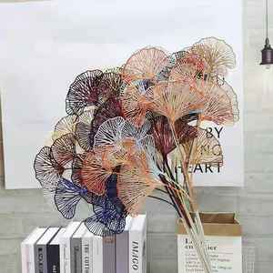 Fleurs artificielles en décoration à bon marché, pièces, feuilles de <span class=keywords><strong>Ginkgo</strong></span> en or, feuille de <span class=keywords><strong>Biloba</strong></span> pour organisateur floral - Product Image 5