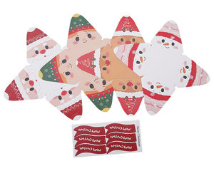 Kotak kemasan hadiah permen kertas segitiga Natal kecil terjual dengan label dan pita - Product Image 2