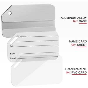 Étiquette à bagages personnalisée en aluminium, finition argentée polie, durable, accessoires de voyage pour l'identification des valises - Product Image 6