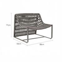 Canapé d'extérieur en corde tressée, table basse, chaise individuelle en alliage d'aluminium, mobilier de jardin pour patios, balcons, loisirs, résistant à l'eau