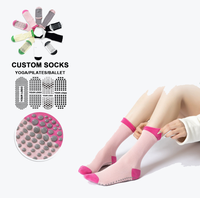 Chaussettes de yoga antidérapantes en coton de haute qualité, design personnalisé, lot de deux, avec grip, collection 2026