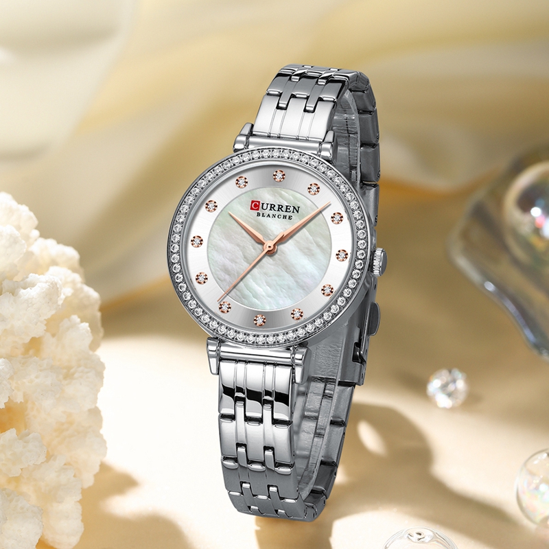 CURREN-montre à Quartz pour femme, Bracelet en diamant, étanche, en acier inoxydable