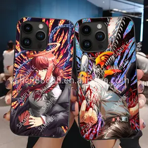 Anime Chainsaw Man Denji/Makima/Power 3D Lenticular Phone Case 3D Flip Motion Mobile Phone 3D Cover Gift