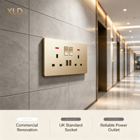Prise murale standard britannique 13A double avec interrupteur et 2 ports de charge USB, outil électrique mural pour bricolage domestique