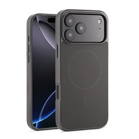 Coque de téléphone magnétique givrée en fibre de carbone pour iPhone 17 Air, 16E, 15, 14 Plus, 13, 12 Pro Max avec recharge sans fil