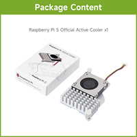 Enfriador Activo Oficial para Raspberry Pi 5, Ventilador con Control de Temperatura, Disipador de Calor de Aluminio, con Cinta Térmica