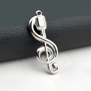 Wholesale Metal Music Note Microphone Shape Key‑ring Creative Music Symbol Keychain Souvenir For Music Studio Gift - Product Image 1