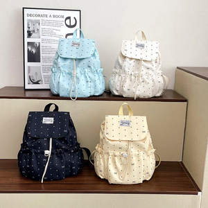 Sweet Polka Dot <b>Large</b> Capacity Backpack For Girls Niche Cute Student School Bag Versatile Daily Commute Rucksack - Product Image 1