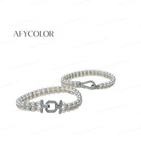 Fournisseur en gros de colliers pour femmes avec fermoir carré pavé de zircons, double rangée de perles imitation et entretoises, pour anniversaire, OEM, stock en vrac