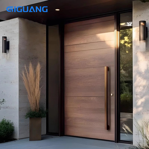 Qiguang ประตูหน้าอลูมิเนียมสแตนเลสภายนอกสำหรับบ้านประตูทางเข้าแบบหมุนด้านหน้าที่ทันสมัย - Product Image 4