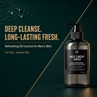 Gel Douche Homme Rafraîchissant Hydratant Contrôle Sébum Nettoyage Profond Lissant 500ml Marque Privée OEM