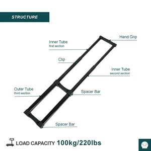 Tianyu - Asa de Equipaje Retráctil y Desmontable, Barra de Arrastre para Carro, Capacidad de Carga de 100 kg, Repuestos para Caja de Herramientas, Alta Calidad - Product Image 5