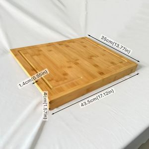 Estante de almacenamiento para tablas de cortar de bambú personalizado, de doble capa, ensanchado, hecho de bambú y madera naturales, estante específico para cocina. - Product Image 3