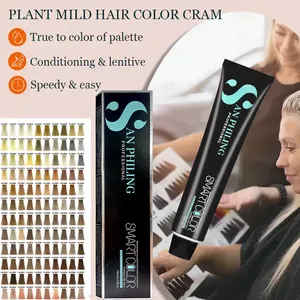 Produsen oem krim alami pewarna rambut curah amonia tanpa noda warna rambut permanen profesional label pribadi bebas ppd