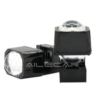 Proyector de Lente de Panal AILECAR de 1.5 Pulgadas, Bi-LED, 12V, 6000-6500K, Construcción de Aluminio y Plástico, Luz Baja de 34W/Luz Alta de 43W