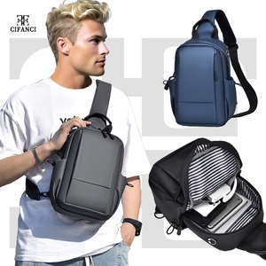男士防水胸包时尚多功能斜跨肩吊带包大容量日常旅行商务使用 - Product Image 1