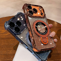 Coque de téléphone scintillante pour iPhone 17 16 15 14 Pro Max, support tendance, antichute et antichoc, étui de protection pour iPhone 18 Pro