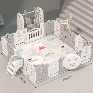 <span class=keywords><strong>Corral</strong></span> de Juegos de Lujo y Seguro <span class=keywords><strong>Para</strong></span> Bebés, Plegable y Portátil de Plástico con Toboganes y Columpios - Product Image 3