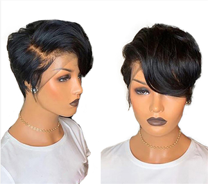 HTHAIR Side Part Curl Style Human Hair <strong>Pixie</strong> <strong>Cut</strong> <strong>Wigs</strong> <strong>Pixie</strong> <strong>Cut</strong> Lace Front <strong>Wigs</strong> - Product Image 2