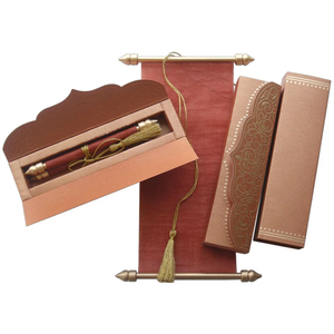 맞춤형 웨딩 럭셔리 스크롤 초대 카드 리본 종이 초대 카드 상자 및 술과 우아한 메뉴 카드 - Product Image 3