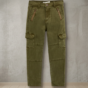 Pantalon cargo long imprimé en coton lavé à 100% pour garçons, avec délai de livraison d'échantillon de 7 jours en stock - Product Image 3