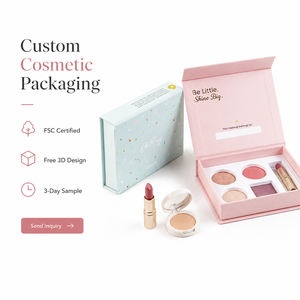 Biodegradable Handmade Flip Box Luxury Design Makeup Cosmetic Magnetic Gift Boxes With Eva <b>Foam</b> Insert - Product Image 3