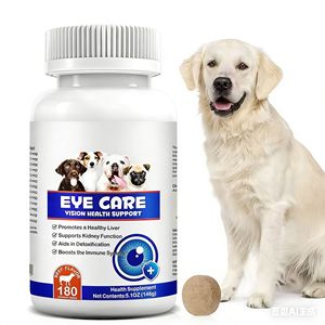 Vitamines Naturelles pour la Santé Oculaire des Chiens - Éliminateur de Taches Lacrymales - Améliore la Vision, le Système Immunitaire et la Santé Osseuse des Chiens Seniors - Friandises à Mâcher - 180 Comprimés - Product Image 1