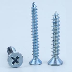 100pcs/bag Carbon Steel Blue-white Zinc Plated Cross Flat Head Self-tapping <b>Screw</b> M3 M4 <b>M5</b> M6 Wood <b>Screw</b> - Product Image 1