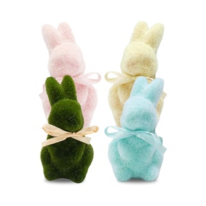 Vente en gros directe usine : Lapin de Pâques classique à longues oreilles en mousse floquée, décorations de Pâques, échantillon gratuit, décoration intérieure - Product Image 1