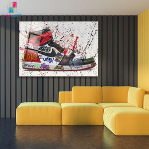 UNIART Pop No Frame Toile Mur Art <span class=keywords><strong>Jordan</strong></span> Air Moderne Chambre Décor <span class=keywords><strong>Rouge</strong></span> <span class=keywords><strong>Haut</strong></span> Décor À La Maison Salle De Bains Décor Hypebeast Sans Cadre - Product Image 4