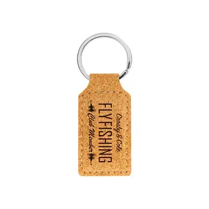 New products 2024 leather laser blanks pu leather keychain for laser engraving