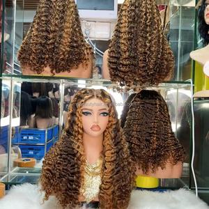 Échantillon gratuit Perruque frontale en dentelle HD Cheveux humains Perruques sans colle Cheveux bouclés birmans Cuticules alignées Perruques frontales en dentelle pour femmes noires - Product Image 5