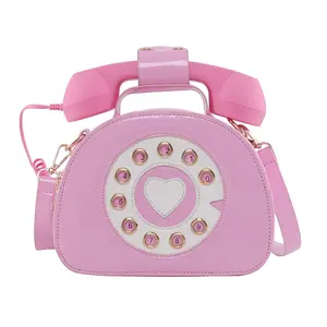 Telefoon Vormige Purse Schouder Crossbody Tassen Vrouwen Retro Telefoon Top-Handvat Handtassen Voor Meisjes