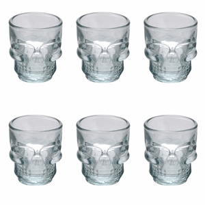 Set di 6 Bicchieri Trasparenti per Liquore GLACE SKULL - Product Image 1