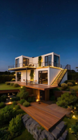 Villa conteneur de luxe entièrement personnalisée, en kit, avec panneaux sandwich, pour usage résidentiel, bureau, atelier ou hôtel